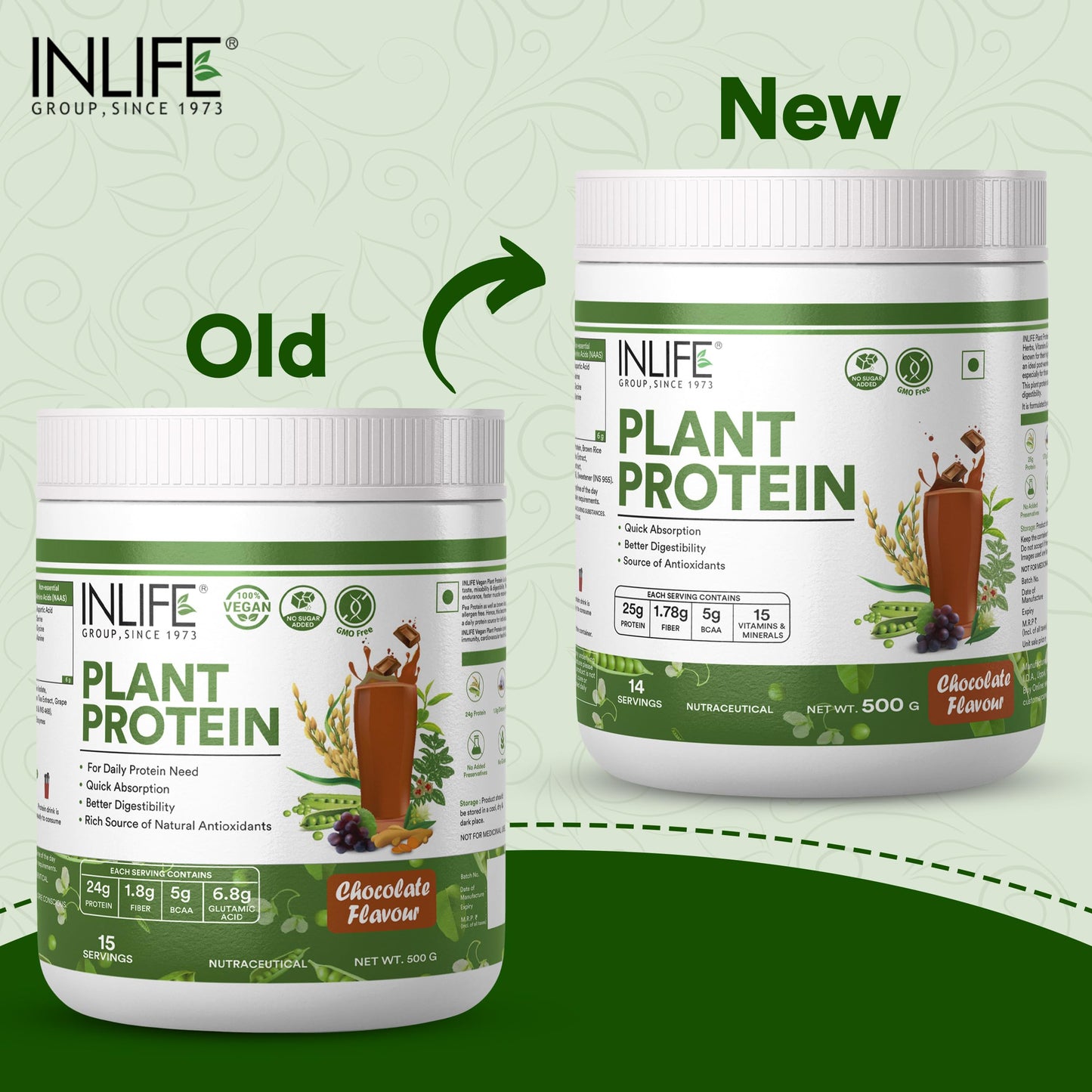INLIFE Plant Protein Powder - Pea, Quinoa & Brown Rice - 25g Protein -- image 7