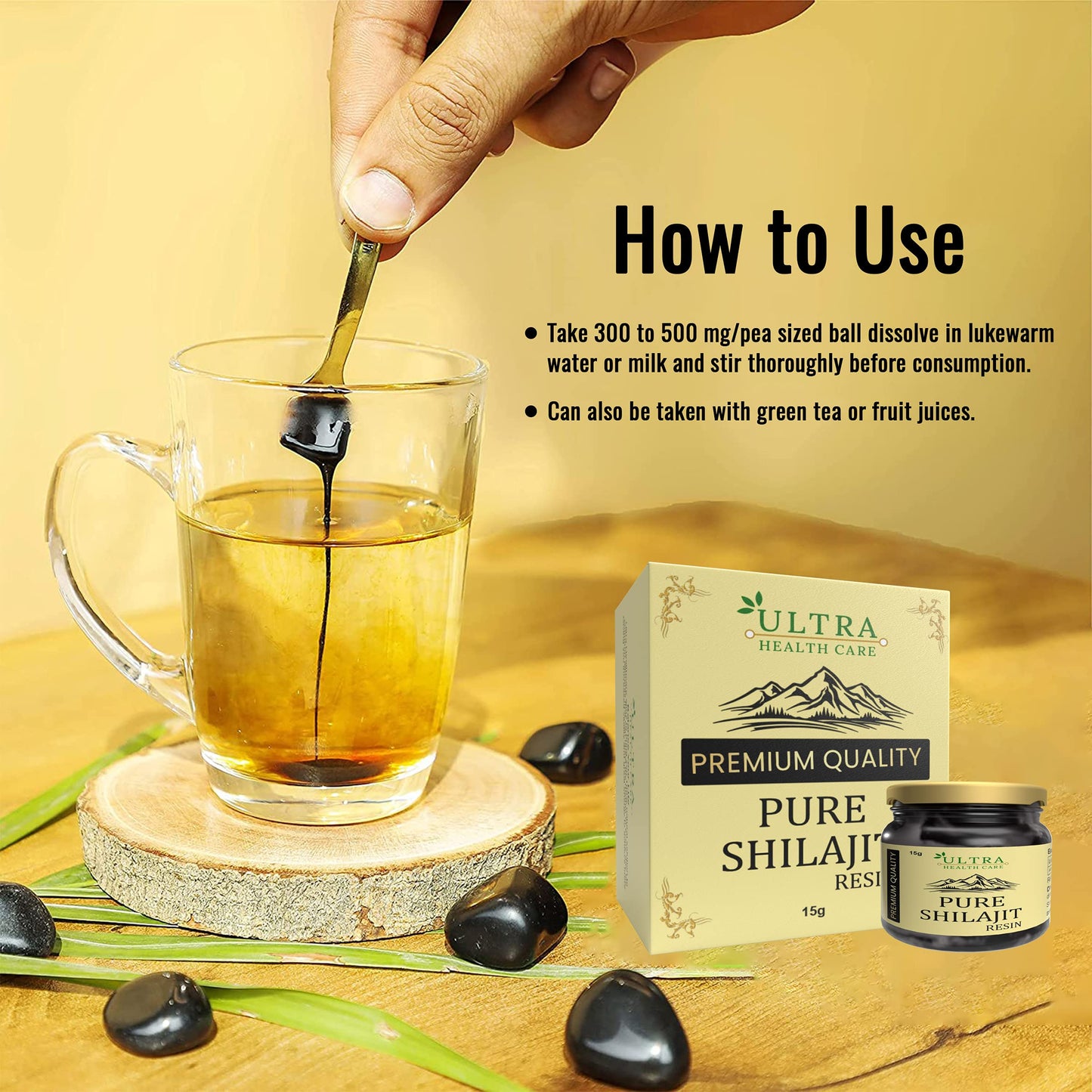 Shilajit Resin for Energy, Focus and Vitality - Pure Quality Himalayan Shilajit | Strength | Stamina | Power | 100% Pure and Natural | Clinically Approved | For Men & Women | 15gm
