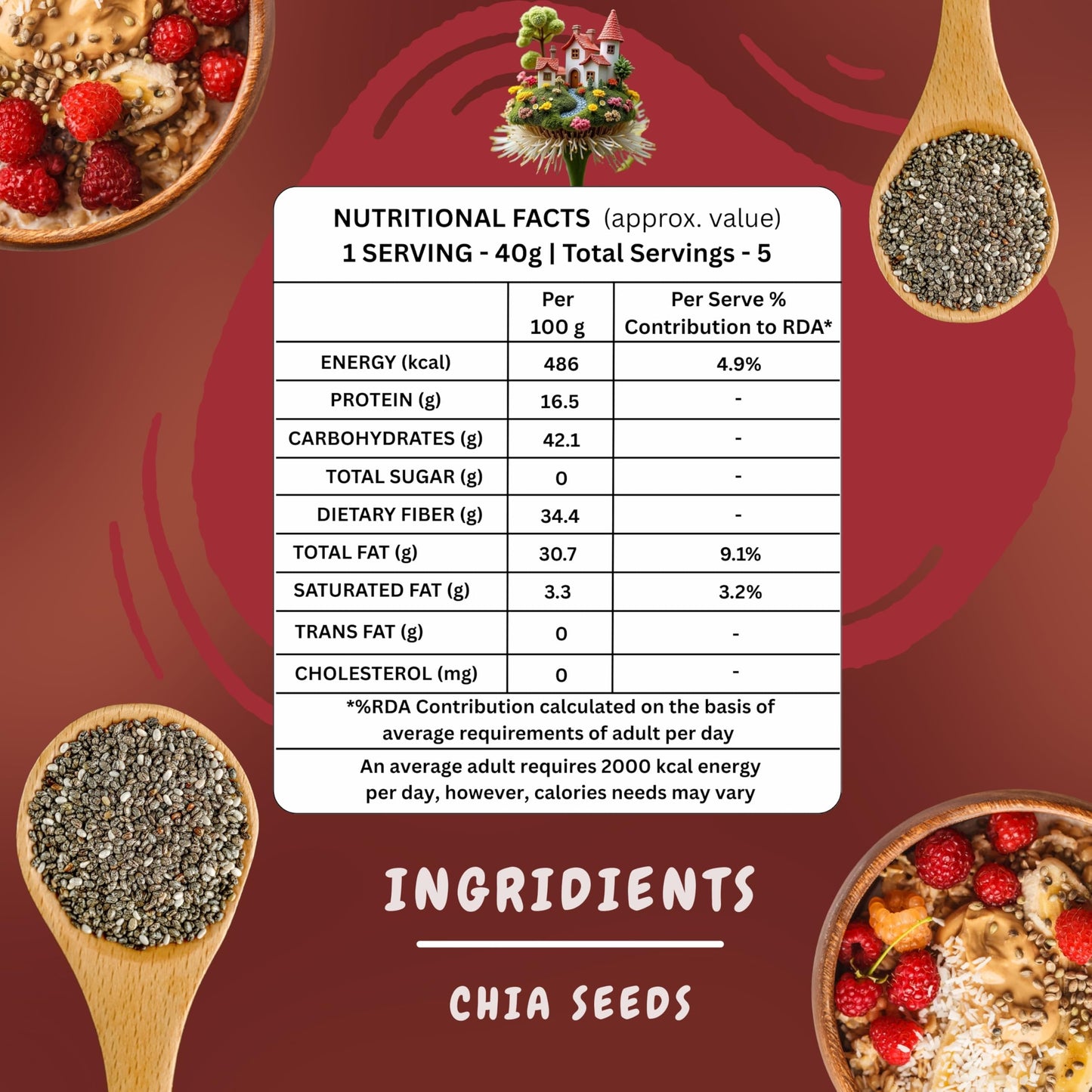 Heartly Chia Seeds 200g- Healthy Raw Seeds | Clean Chia Seeds for Eating | Healthy Snacks | Calcium and Protein Rich Seeds