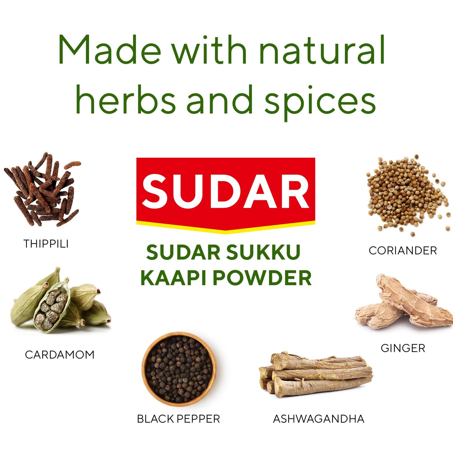 Sudar Sukku Malli Coffee Powder 500 grams | Chukku Kappi Powder | Dry Ginger Coriander Coffee Powder, Box