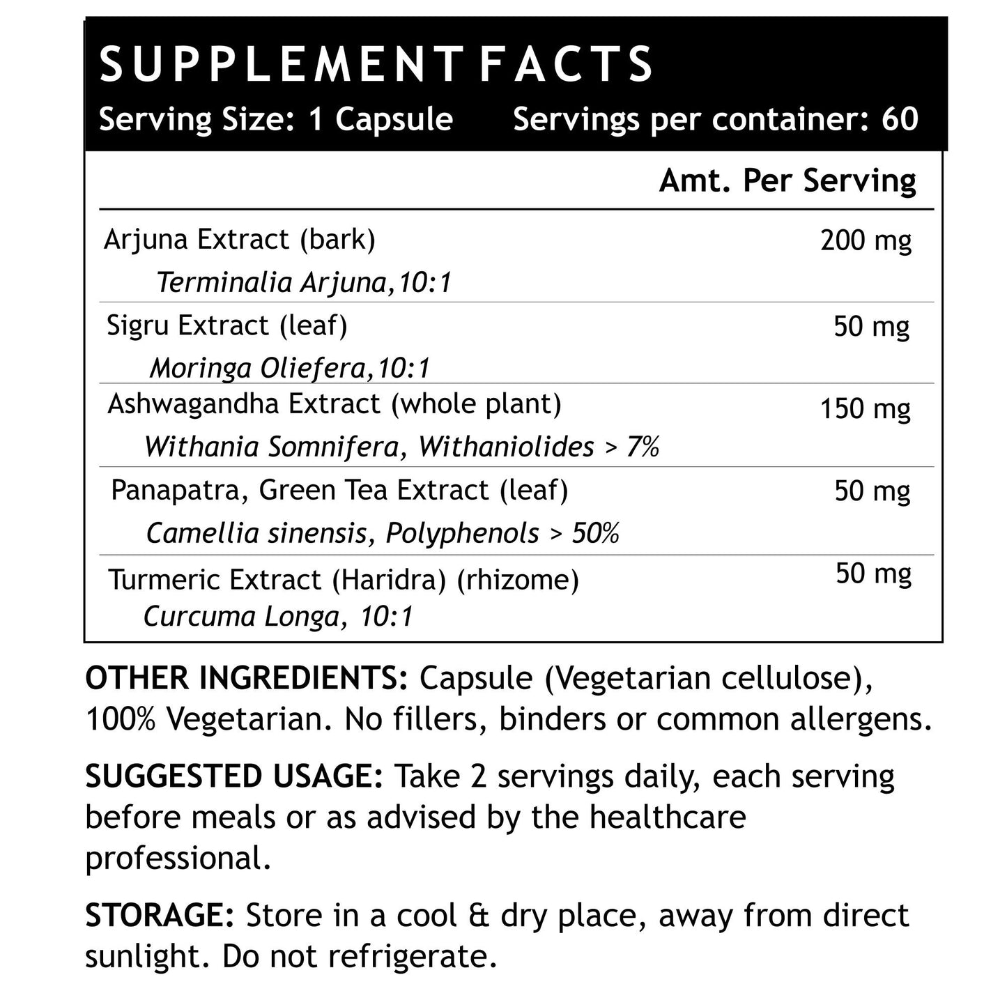 INLIFE Heart Care Supplement, Arjuna,Moringa,Ashwagandha,Green Tea,Curc- image 6