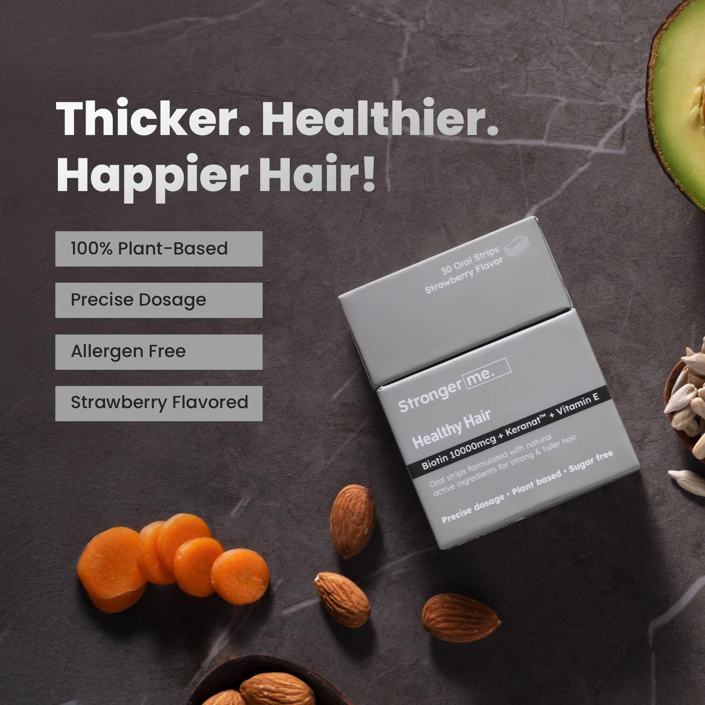 Stronger Me Hair Supplement with Plant Based Biotin, Vitamin E, Keranat- image 8