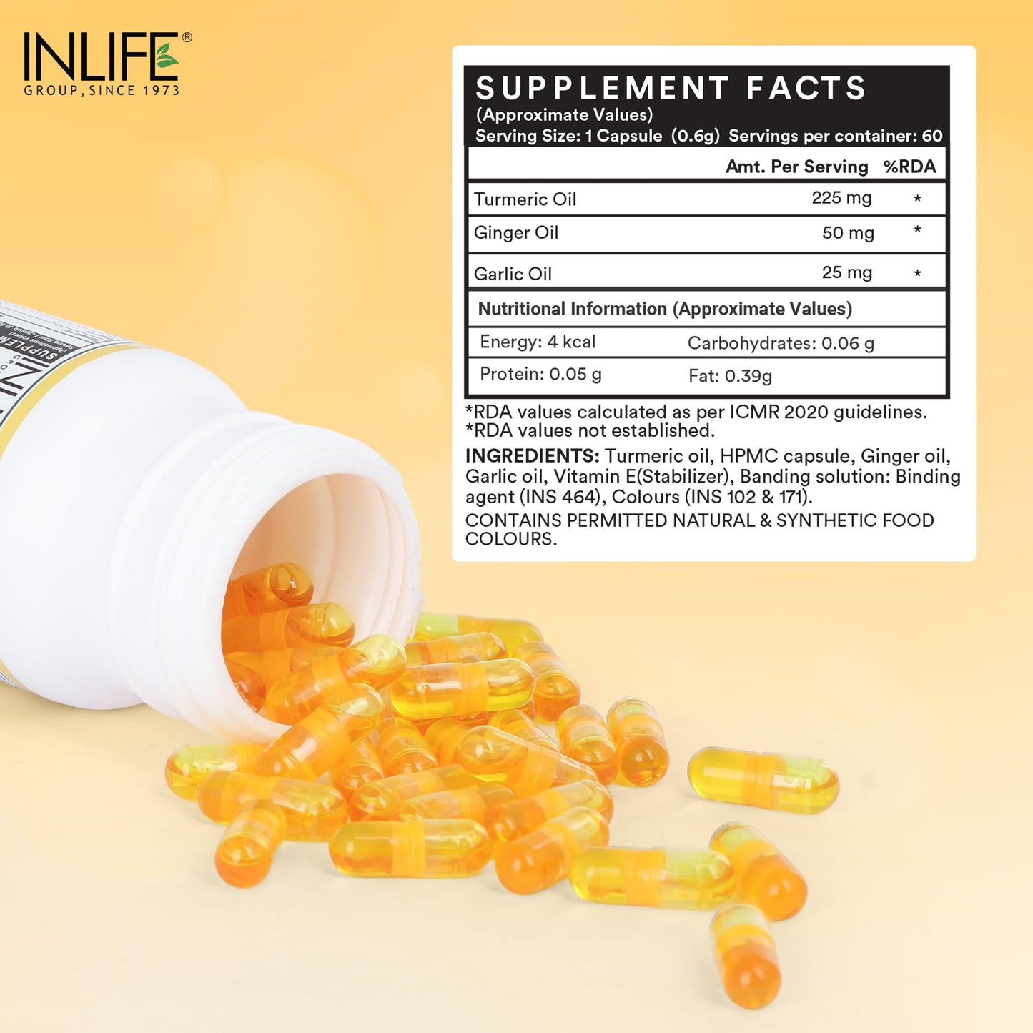INLIFE Turmeric Oil Ginger Oil Garlic Oil Capsule, Faster Absorption th- image 8
