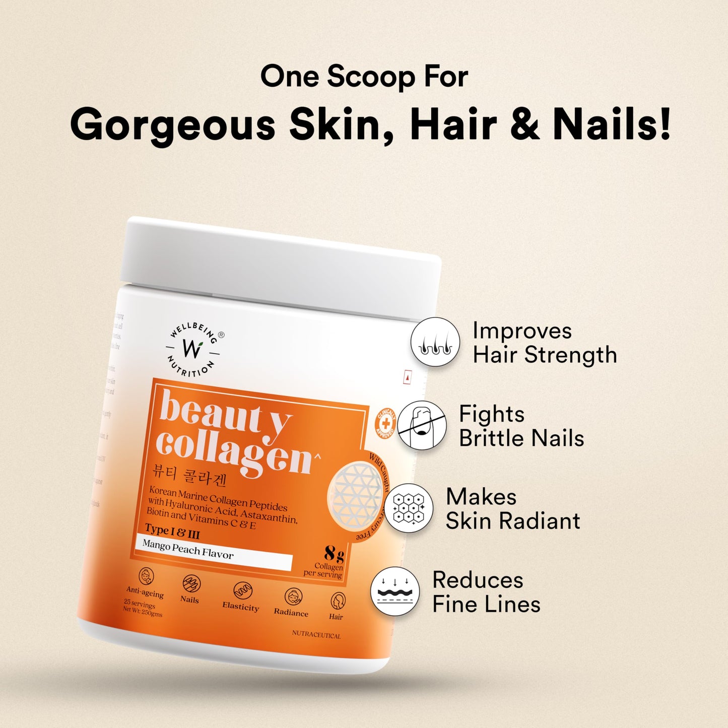 Wellbeing Nutrition Beauty Collagen with Hyaluronic Acid | Collagen Sup- image 9