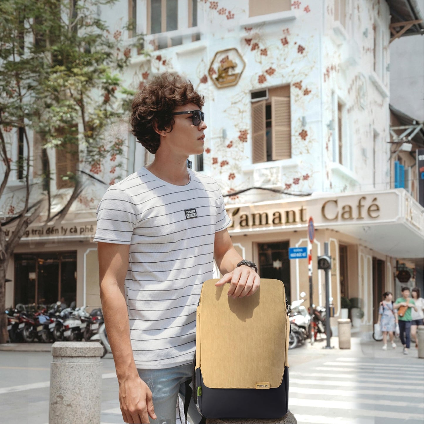 Timus Magnet Business Premium Backpack Waterproof fit 15.6 Inch Laptop Backpack with USB Charging Port | 22 Liters Travel Durable Backpack for Men and Women and Working Professional in Beige Color