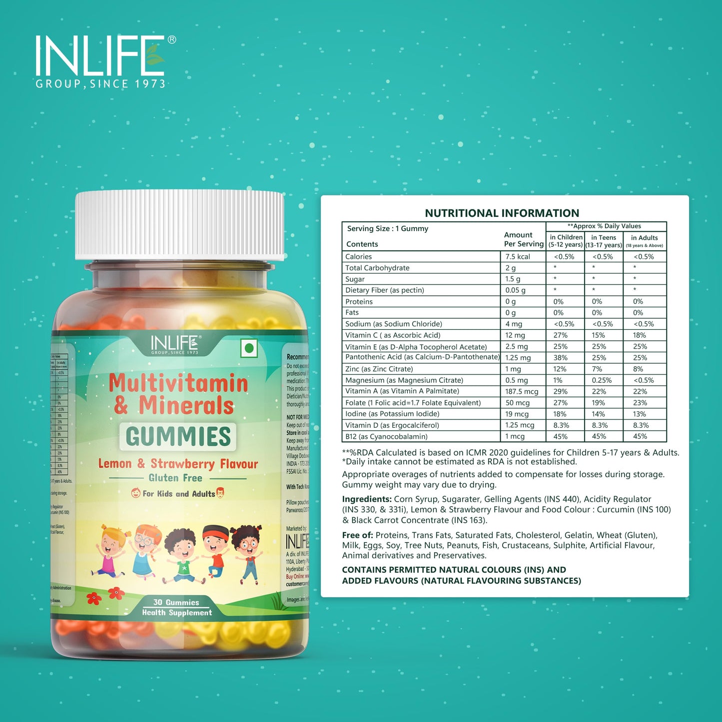 INLIFE Multivitamin Gummies, Daily Gummy Bear Essential Vitamins & Mine- image 7