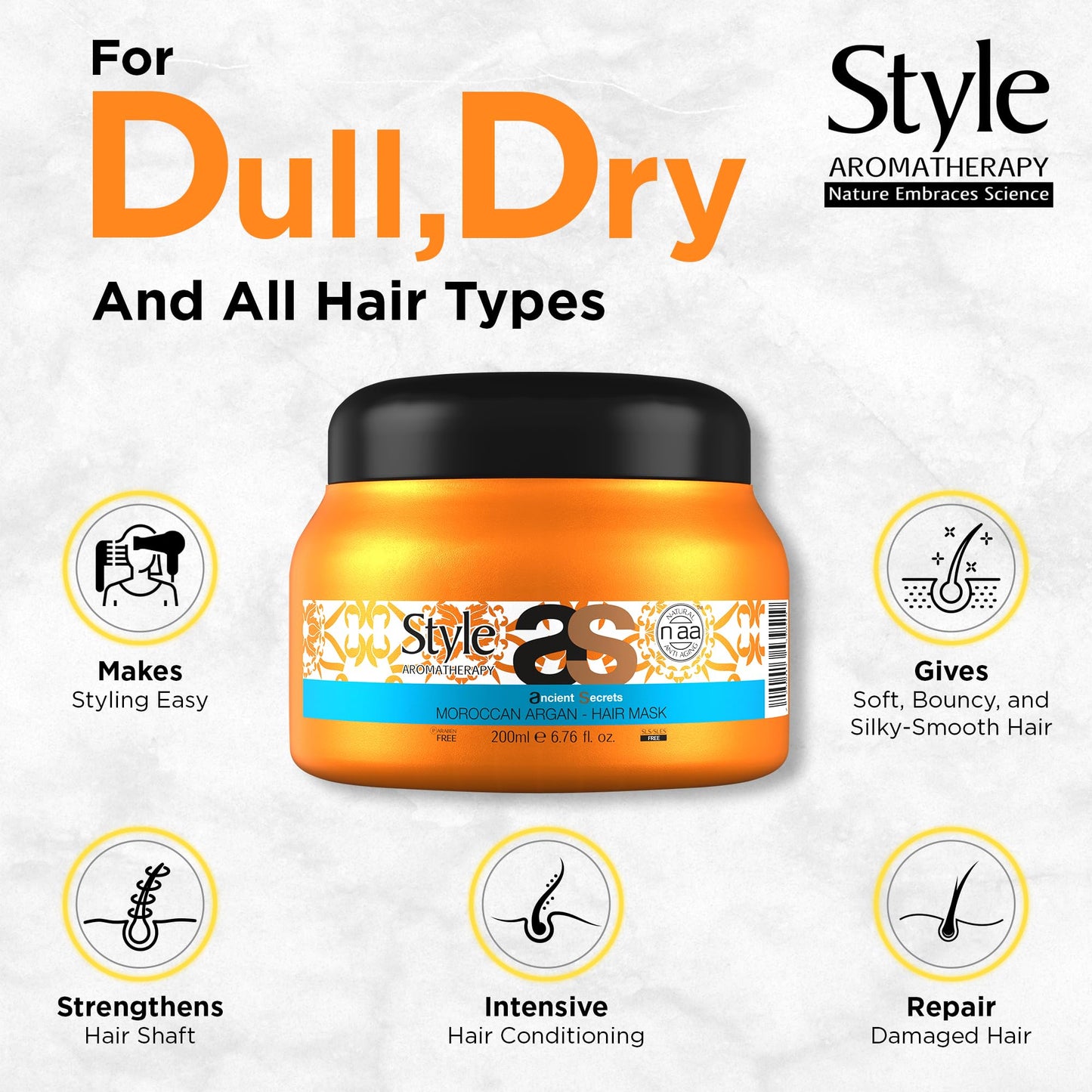 STYLE AROMATHERAPY Professional Moroccan Argan Argan Oil Hair Mask 200- image 8