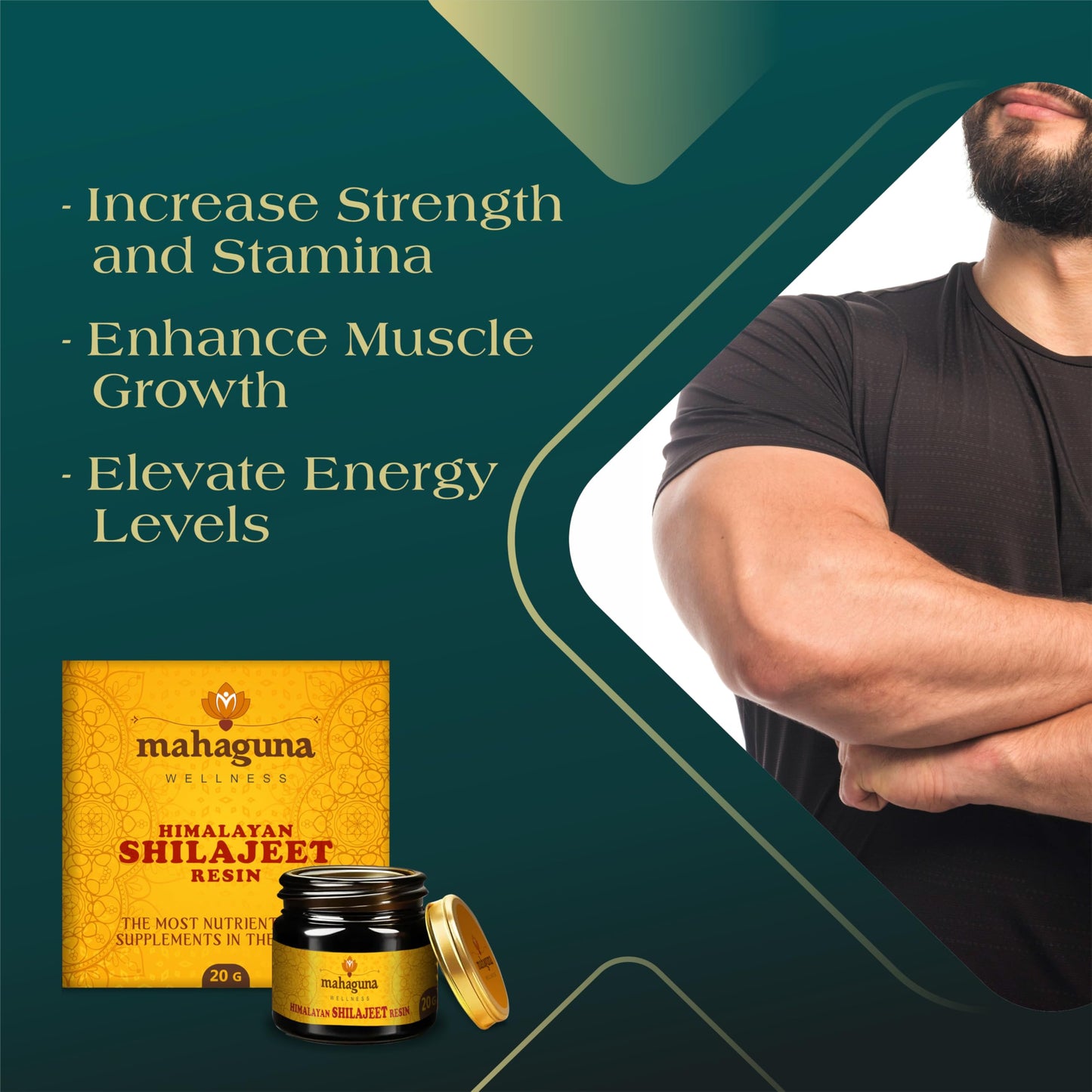 Mahaguna Shilajit Gold Resin - 20g | Helps in boosting Stamina | 100% Ayurvedic