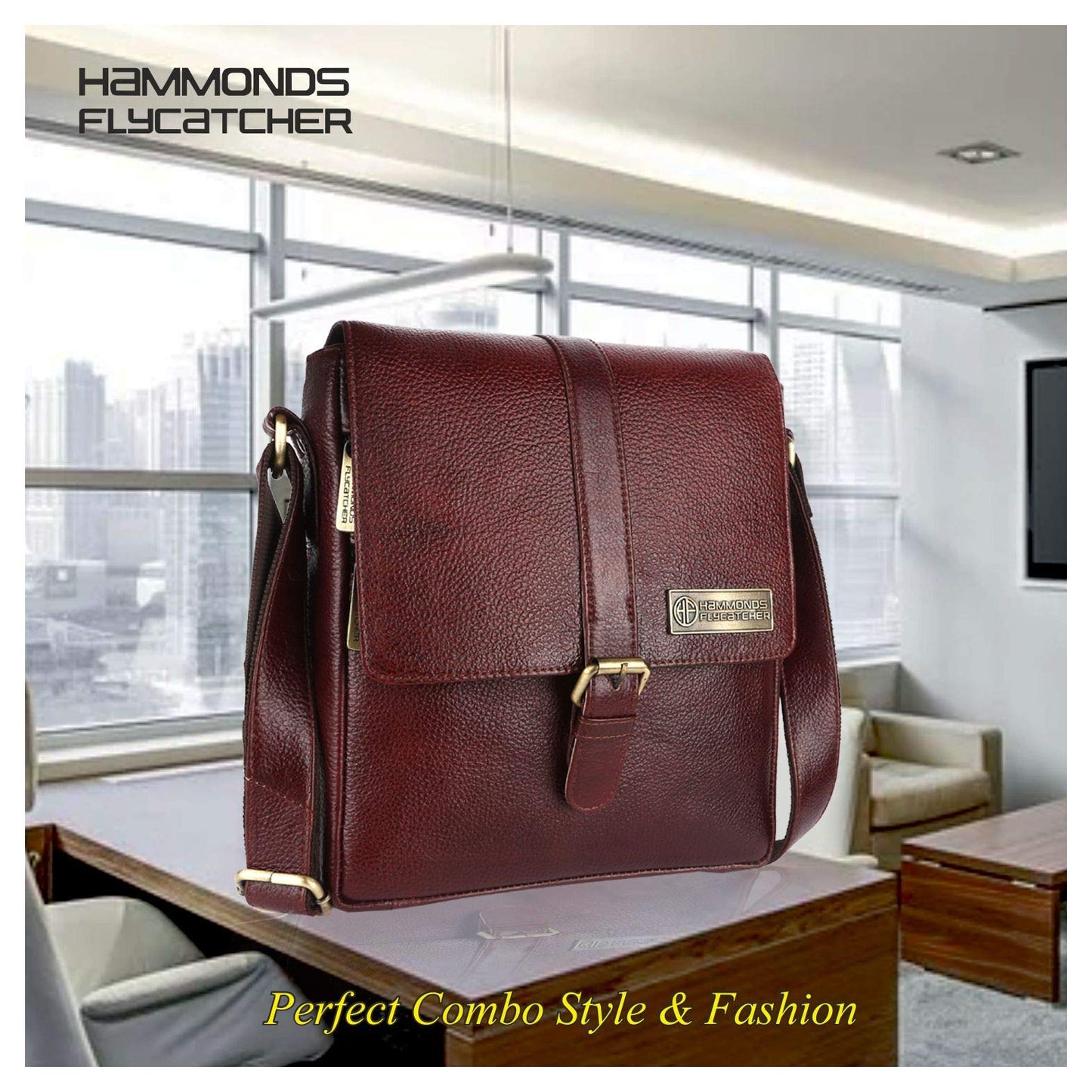 HAMMONDS FLYCATCHER Genuine Leather Sling Bag for Men, Stylish and Spacious Side Bag for Men, Crossbody Bag for Mens Daily Use, Travel, Adjustable Strap, 1 Year Warranty