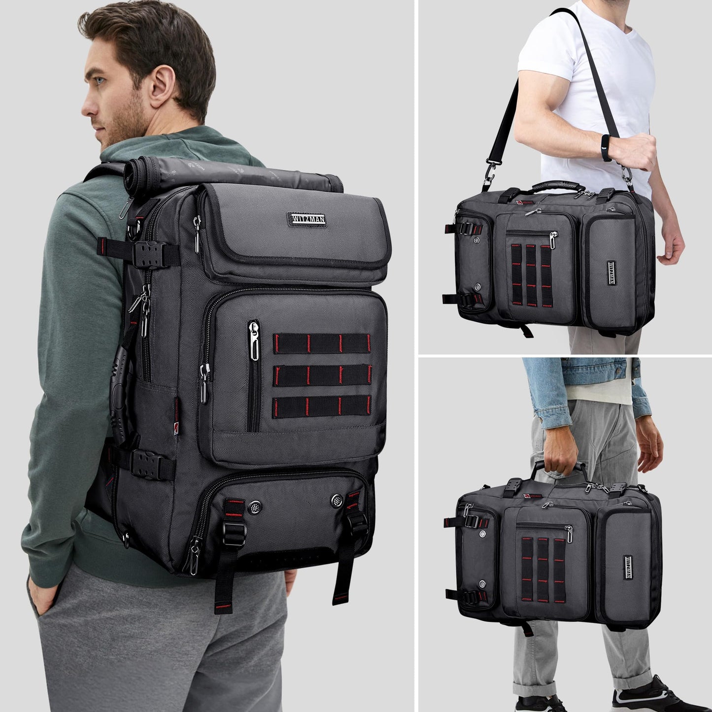 WITZMAN Carry on Travel Backpack for Men Airline Approved Convertible N- image 8