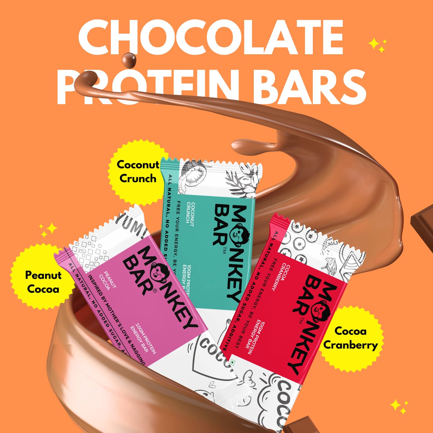 MONKEY BAR - Cocoa Love Protein Bars - 8 Bars, 50g each, 10-13g Protein- image 7