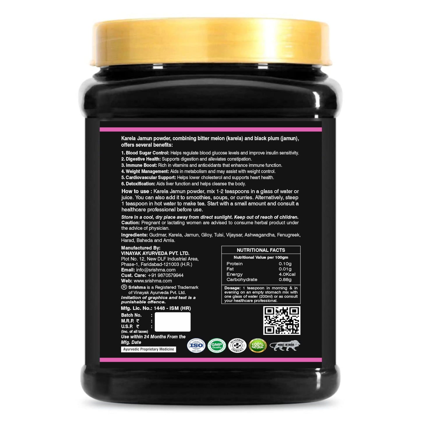 Srishma Karela, Jamun Diabetic Detox Powder | Infused with 11 Potent He- image 6