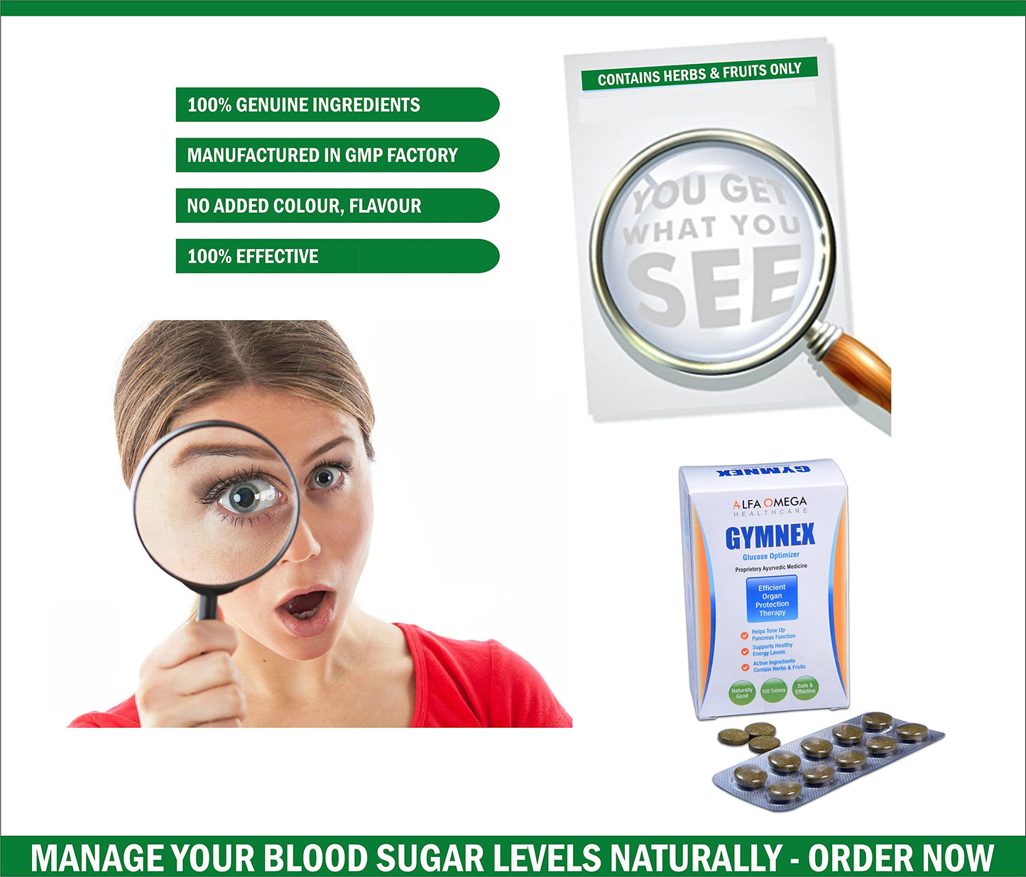 GYMNEX Glucose Optimizer Tablets | Ayurvedic Blood Sugar Support | Helps Support Pancreas Function & Energy Levels | Herbal Formula with Gudmar, Neem, Jamun & Karela | 100 Tablets