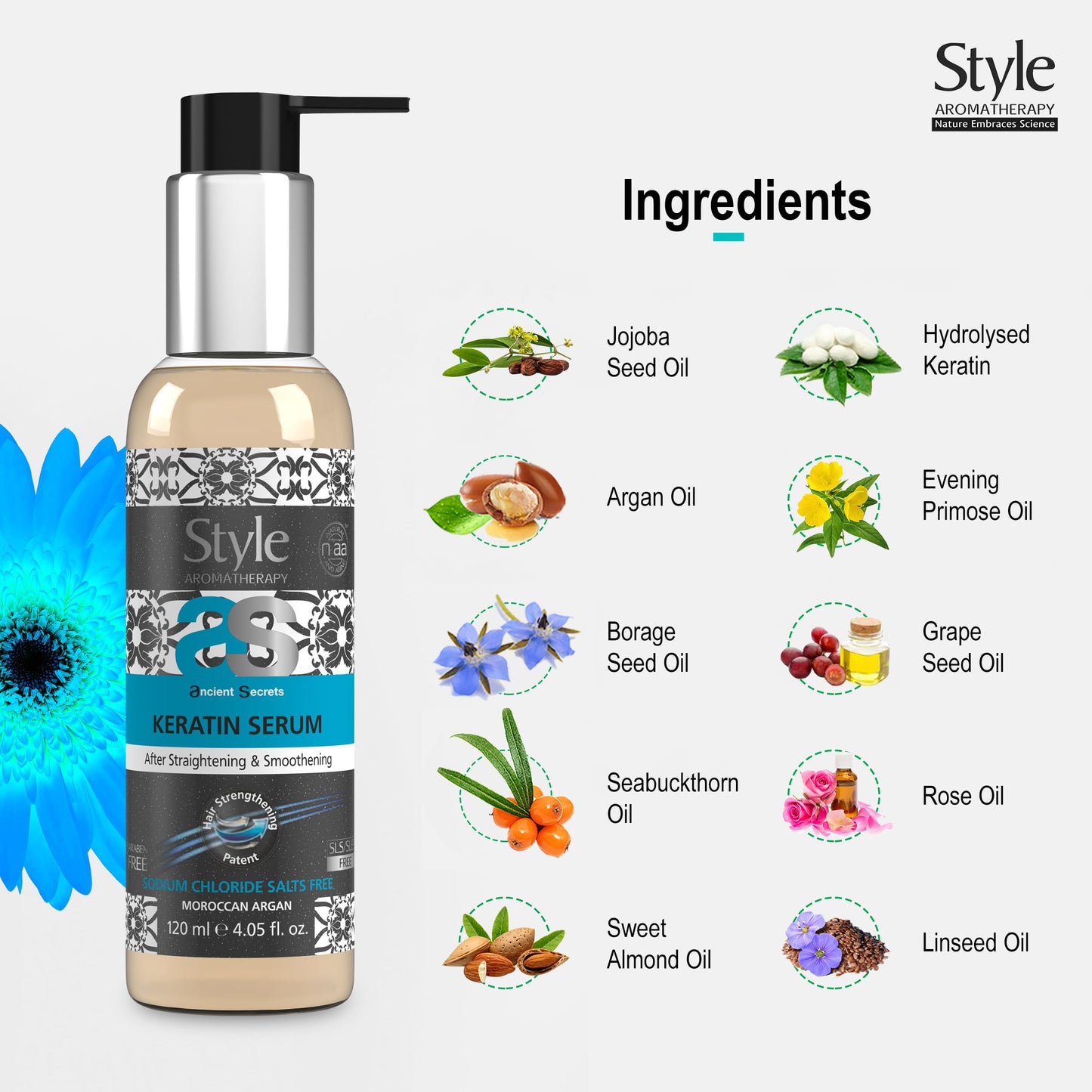 Style Aromatherapy Professional Keratin Hair Serum - After Straightenin- image 8