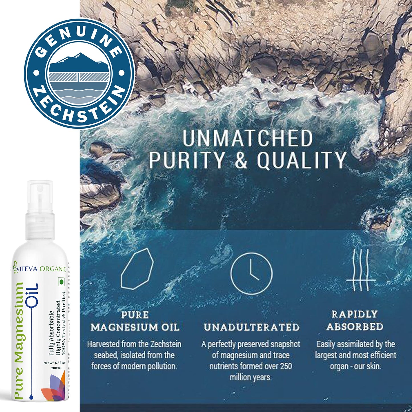 VITEVA ORGANIC Pure Magnesium Oil|100% Pure Magnesium Chloride Spray Fr- image 8