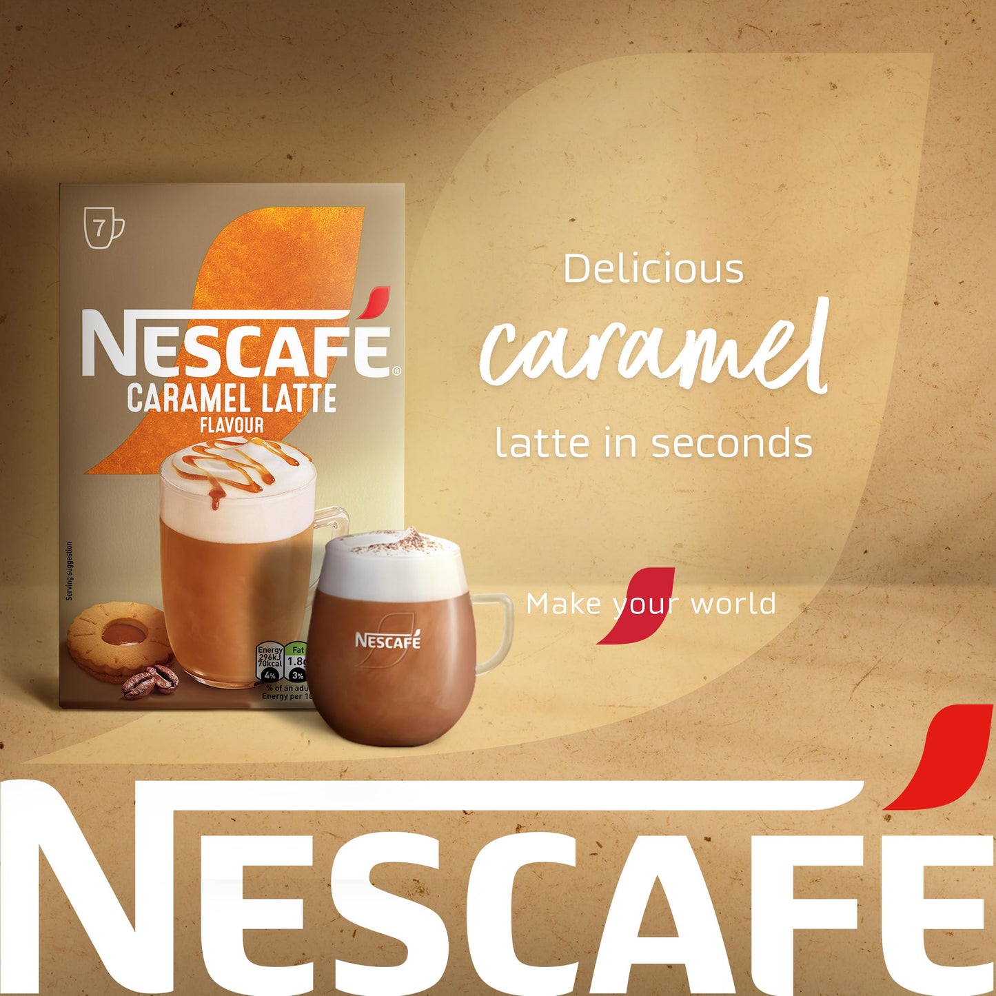 NESCAFÉ Caramel Latte Instant Coffee 7 x 17g Sachets