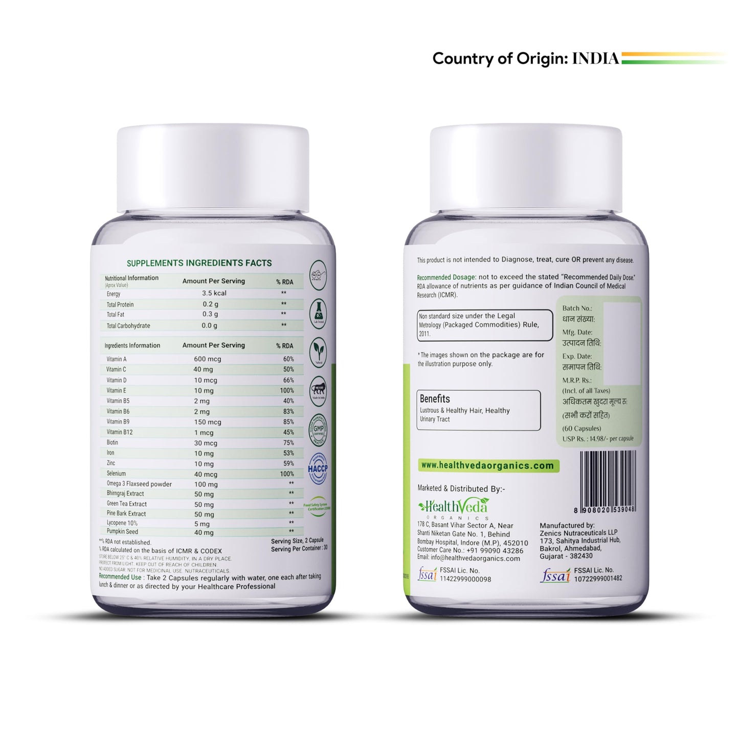 HEALTH VEDA ORGANICS PRIVATE LIMITED Advance Hair Vitamin with DHT Bloc- image 9