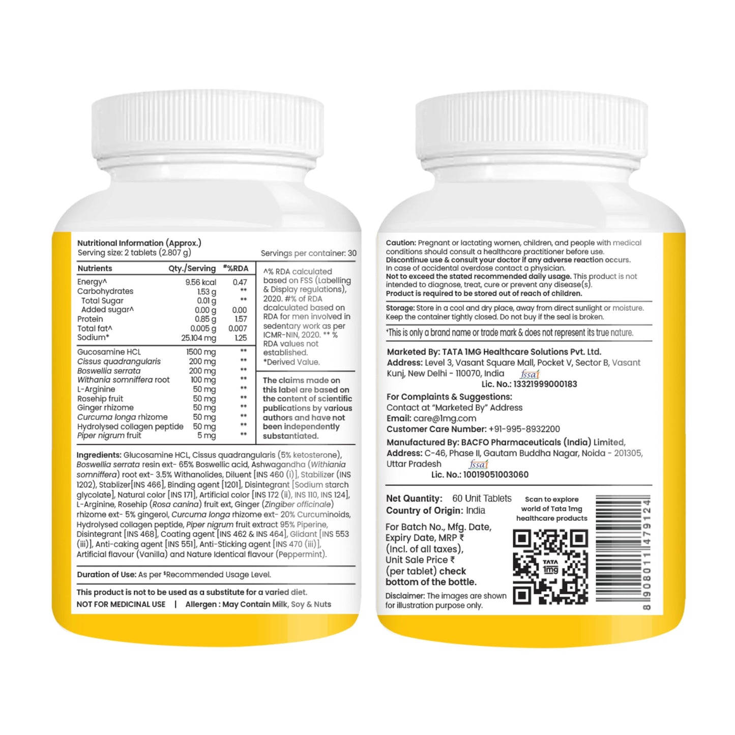 Tata 1mg Glucosamine HCL 1500 mg Tablet with Boswellia, Rosehip, Collag- image 7