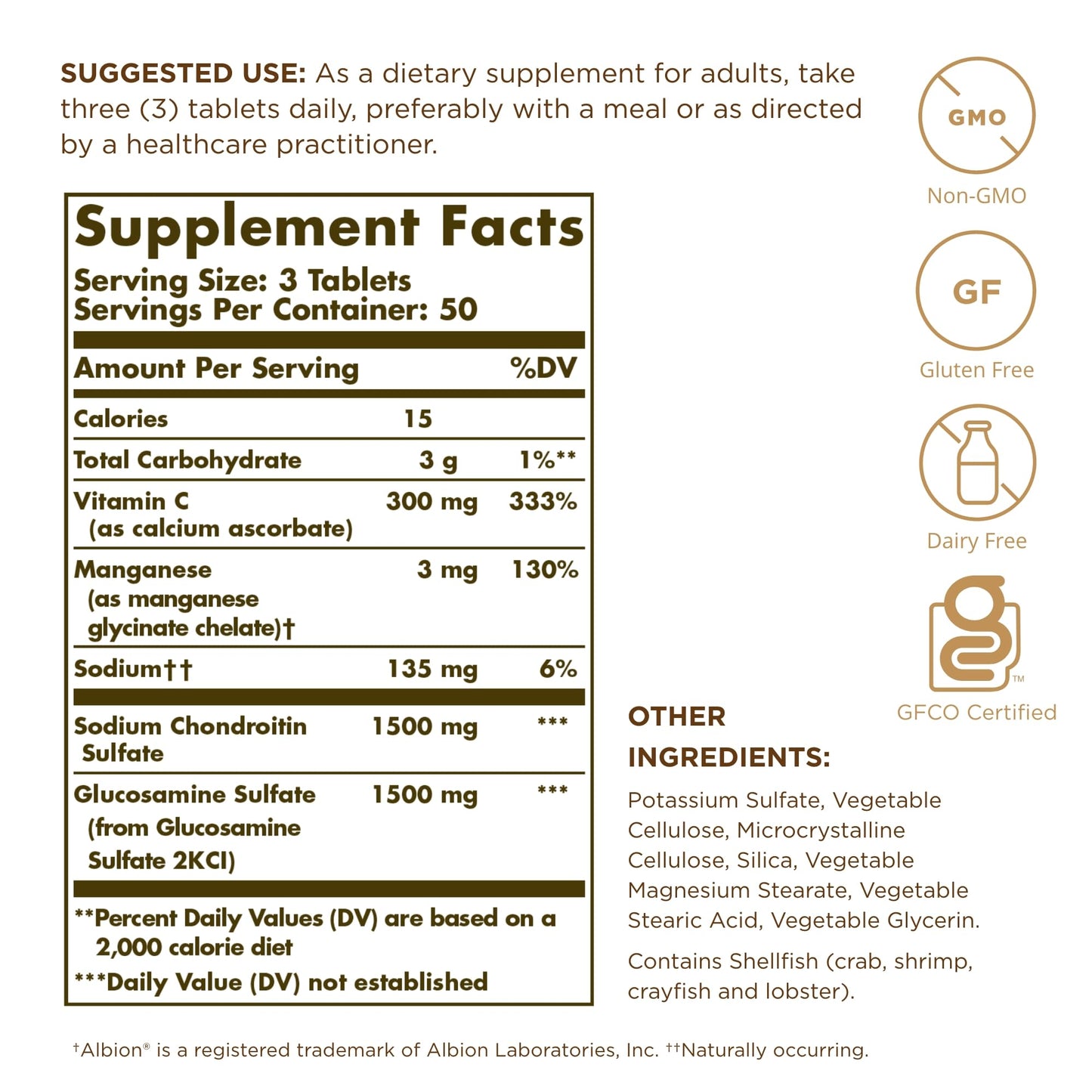 Solgar, Glucosamine Chondroitin Complex, Extra Strength, 150 Tablets- image 6