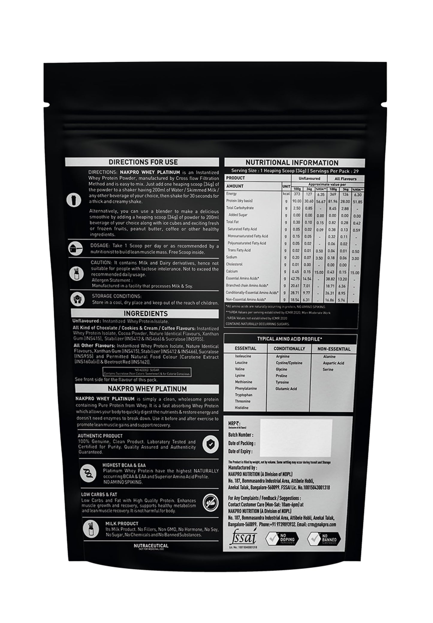Nakpro Platinum 100% Whey Protein Isolate | 28.11g Protein, 6.42g BCAA- image 9