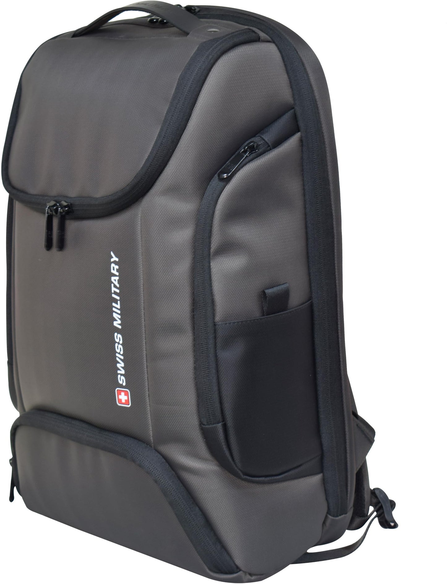 SWISS MILITARY Helium 21L Laptop Backpack Fits 15.6" Laptop USB Charging Port, Trolley Strap, Anti-Theft Pocket, Spacious Compartments, Water-Resistant for Travel, Work & College (Brown)
