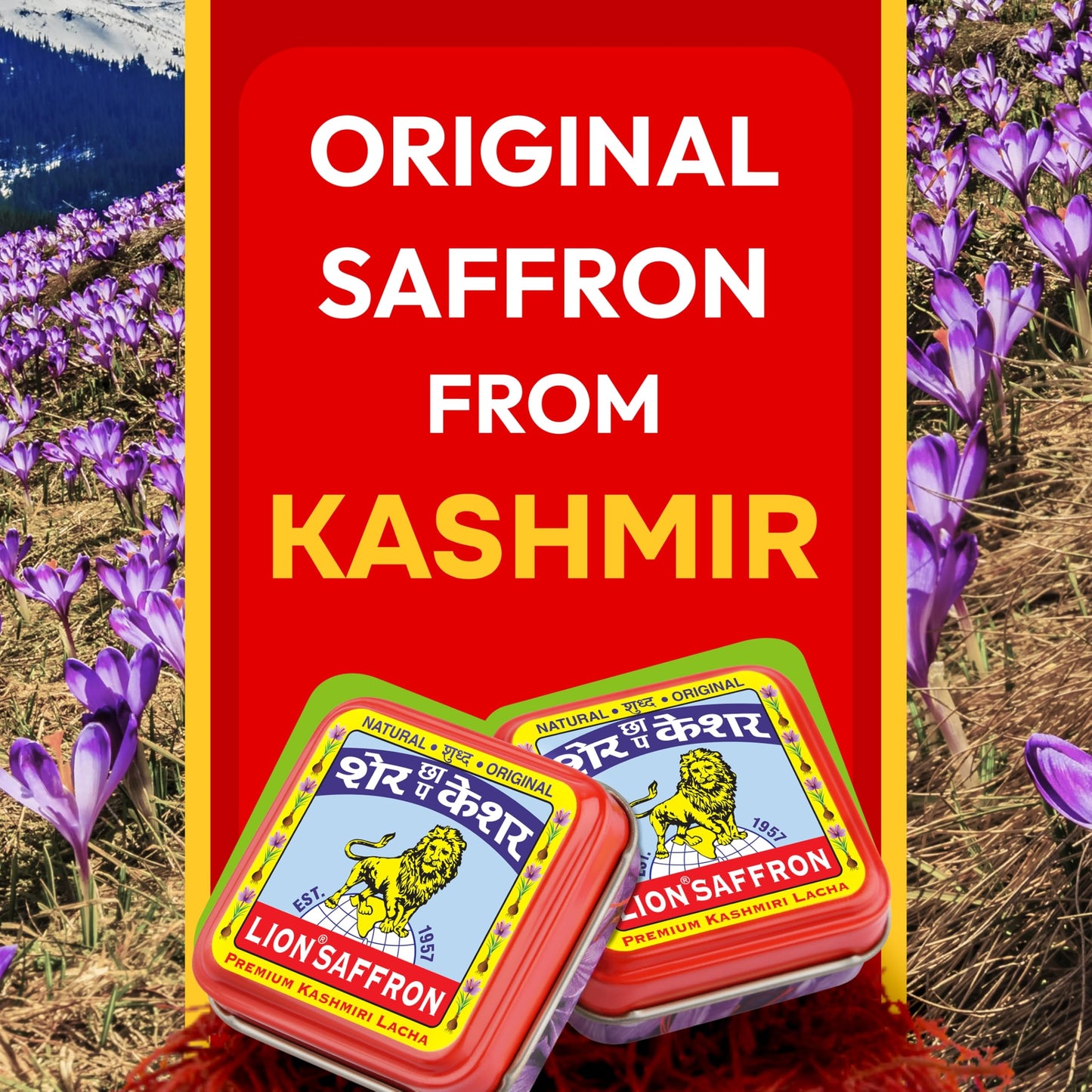 LION BRAND SAFFRON Original Kashmir Lacha Saffron/Kesar/Keshar (Certifi- image 8