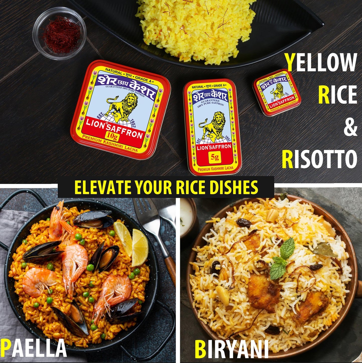 LION BRAND SAFFRON 10g, Lacha Kashmir Saffron/Kesar for Biryani, Pooja,- image 6