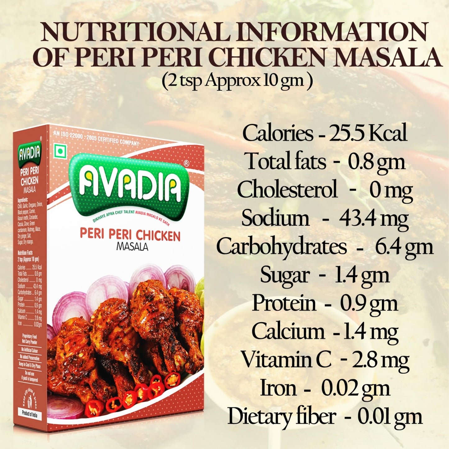 Avadia Peri Peri Chicken Masala (250Gm)