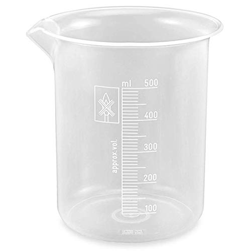 Truvic Combo Pack (4pcs) 50ml 100ml, 250ml, 500ml Plastic Science Beaker Set Measuring Cup Transparent