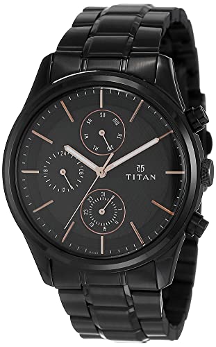 Titan watch black on sale chain