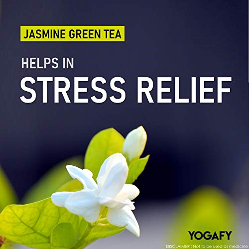 YOGAFY Jasmine Green Tea with shankhpushpi for weight loss |50 Cups - 100gm