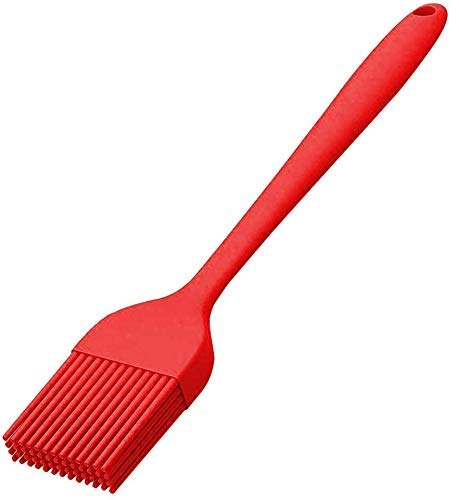 we3 Silicone Basting Brush Silicone Bristles for BBQ Grilling Pastry Turkey Baster Oil Brush for Kitchen Cooking & FDA Approved (Red)