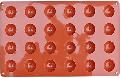 Zollyss 24 Cavity Silicone Half Round Chocolate Ice Mold Decorating Tools for Dessert Mousse(Pack of 1,Color:Multi)