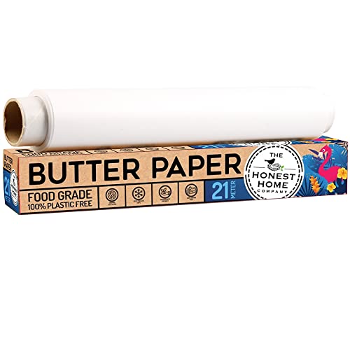 The Honest Home Company | Butter Paper Roll 21Meter | Reusable, Food Wrap | Lunch Box Safe - 21Mtr