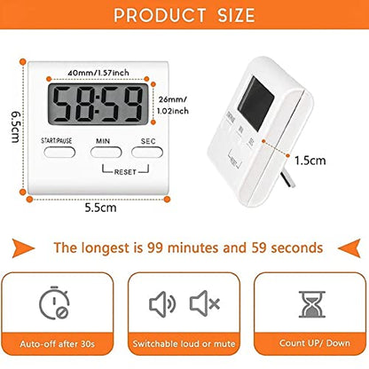 SYGA Digital Kitchen Timer Cooking Kitchen Timers with Louder Alarm Big Digit with Back Stand for Teacher, Study, Exercise, Oven, Cook, Baking