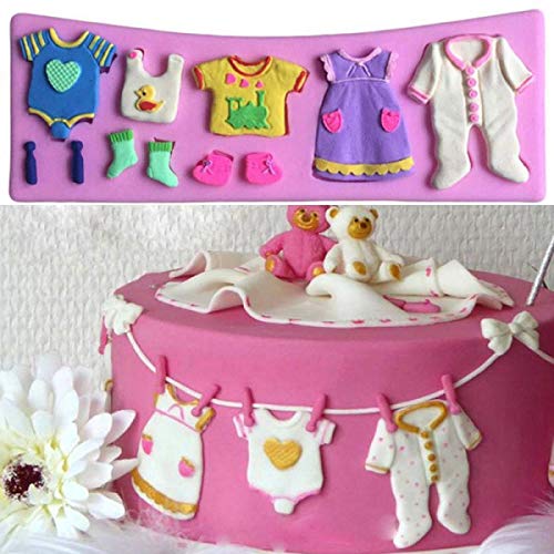SYGA Baby Clothes Shape Silicone Chocolate Fondant Biscuit Molud Cake Decorating Baking Mould