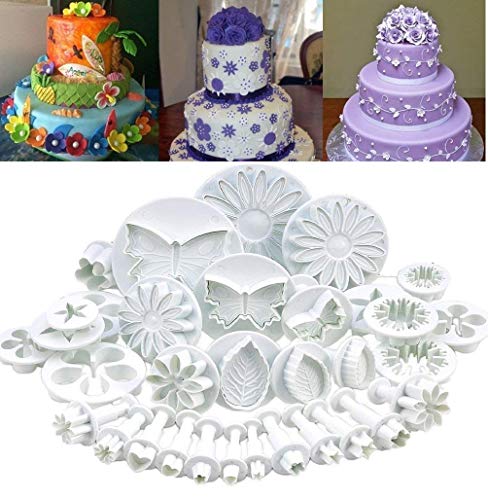 Zollyss Flower Fondant Cake Sugarcraft Decorating Kit Combos (Cookie Cutter) Set of 33