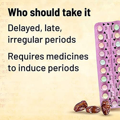 Gynoveda Delayed Irregular Periods Ayurvedic Medicine, 25 Premium Herbs | TULHA 1 Bottle 120 Tablets, Pack of 120gm