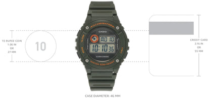 Casio Youth-Digital Digital Black Dial Men's Watch - W-216H-3BVDF (I099)