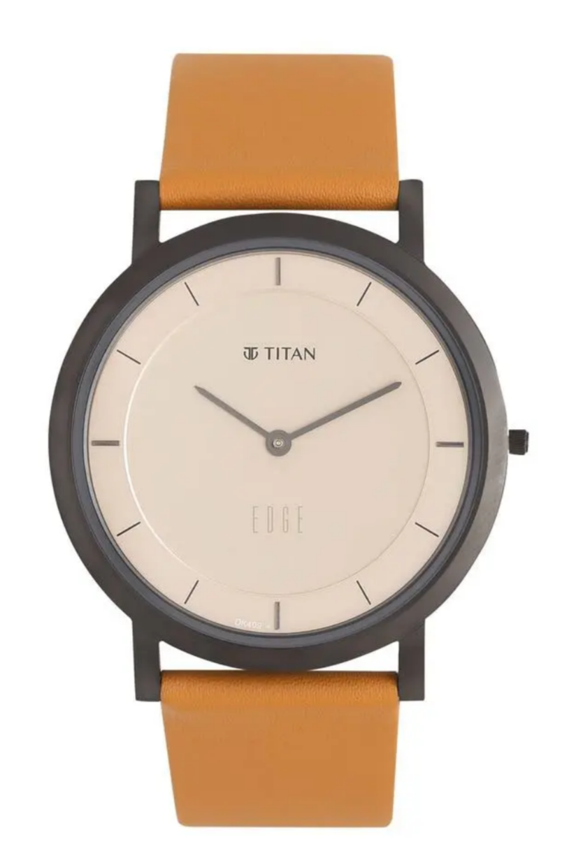 Titan Mens Beige Dial Analogue Watch - 1595QL01