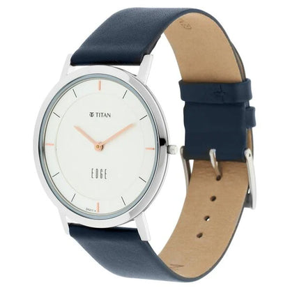 Titan Quartz Analog White Dial Leather Strap Watch for Men - 1595SL06_P