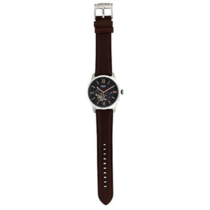 Fossil Men Leather Townsman Analog Black Dial Watch -Me3061, Band Color-Brown