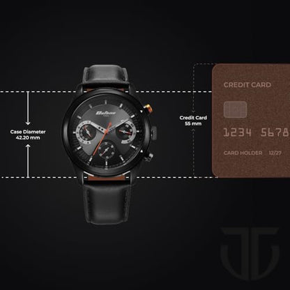 Titan Octane Phoenix Quartz Multifunction Black Dial with Black Leather- image 6