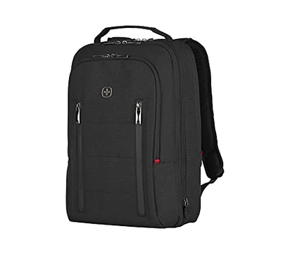 WENGER CITY TRAVELER Laptop Backpack for 16 Inch Laptop & 12 Inch Tablet Pocket, Doubles as an overnighter in Black (16 Litre), Swiss designed, 606490