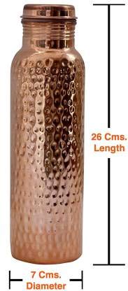 ANARO Pure Copper (Hammered) Water Bottle with No Joint and Leak Proof Ayurvedic Health Benefits for Yoga, Tamba Water Bottle For Travelling Purpose, Office Home, School, Gym (Pack of 2)