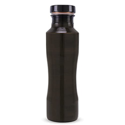 KOSVED Pure Copper Jasmine Antique Plain Water Bottle, 100% Copper, Leak-proof,
