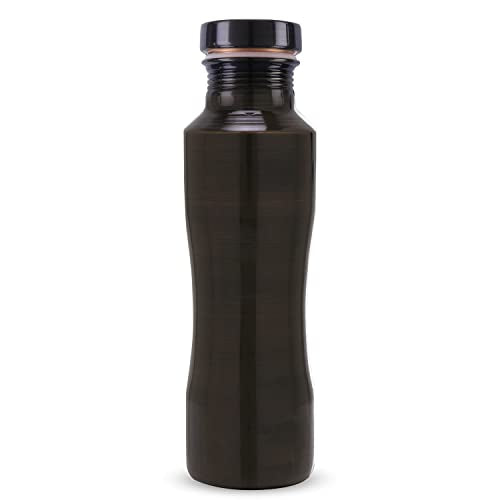 KOSVED Pure Copper Jasmine Antique Plain Water Bottle, 100% Copper, Leak-proof,