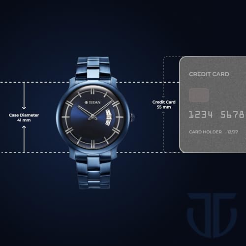 Titan Classic Distincta Blue Dial Analog with Date Stainless Steel Stra- image 6