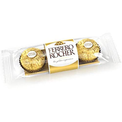 Ferrero Rocher Chocolate Pralines Treat Pack 3 Pieces-6 Pack Pouch, 6 X 37 G,148 Grams