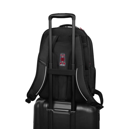 WENGER Altair 15.6" Laptop Backpack, Black, 22 Litres, Swiss Designed, 653186